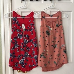2 Express sleeveless tops